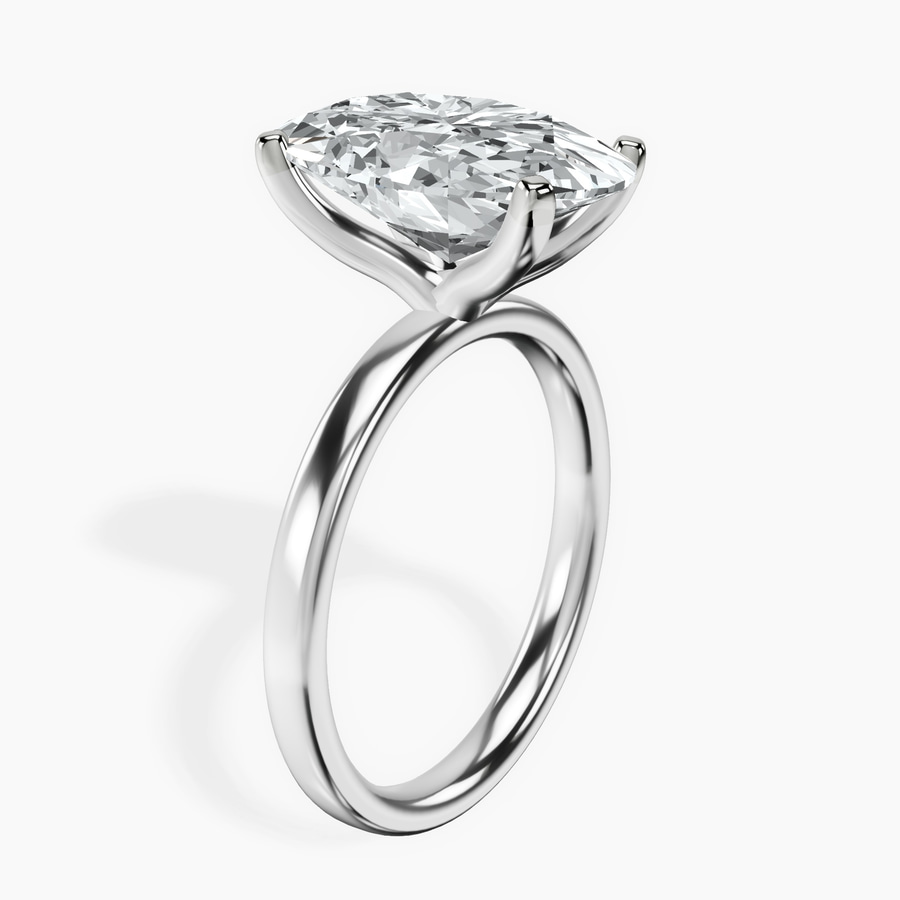 14ct White Gold Four Prong Solitaire 2mm Lab Diamond Ring standing product image one