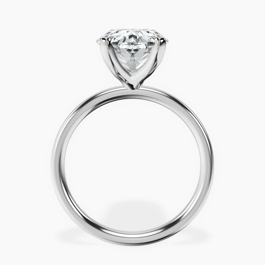 14ct White Gold Four Prong Solitaire 2mm Lab Diamond Ring side right image one