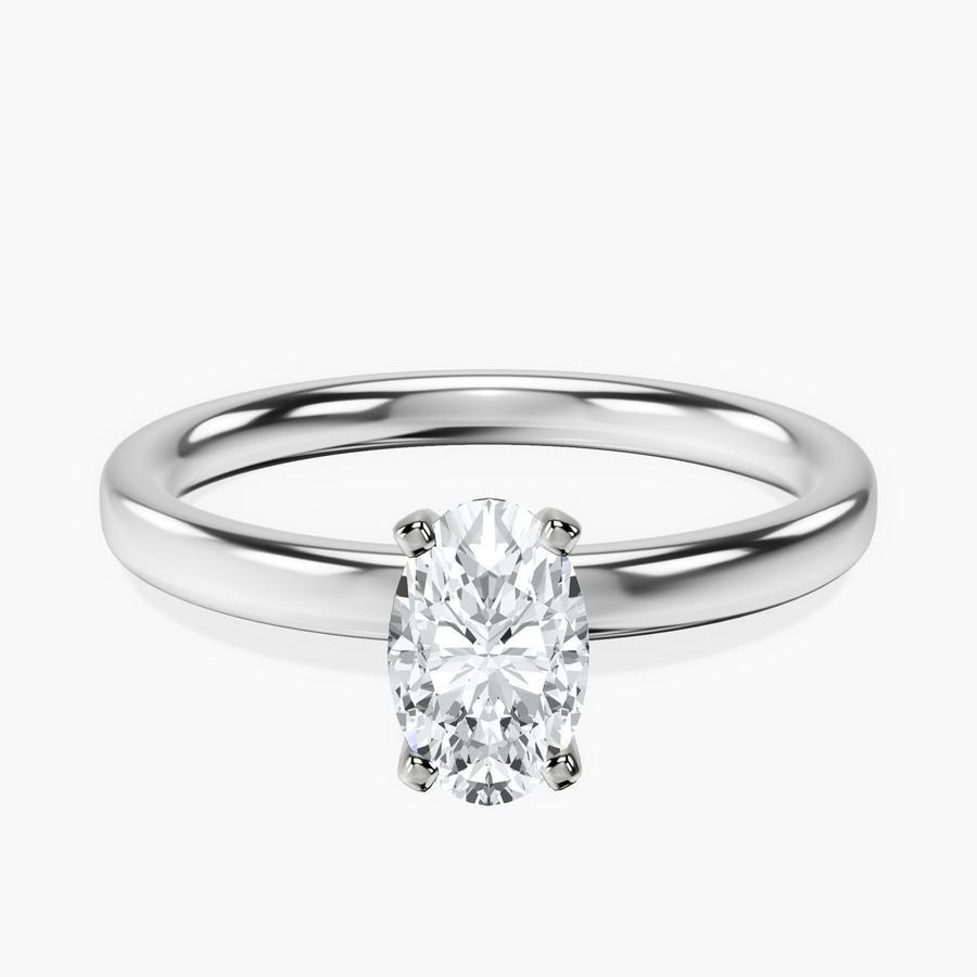 Platinum Four Prong Solitaire 2mm Lab Diamond Ring front image