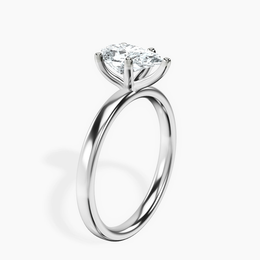 Platinum Four Prong Solitaire 2mm Lab Diamond Ring standing product image one