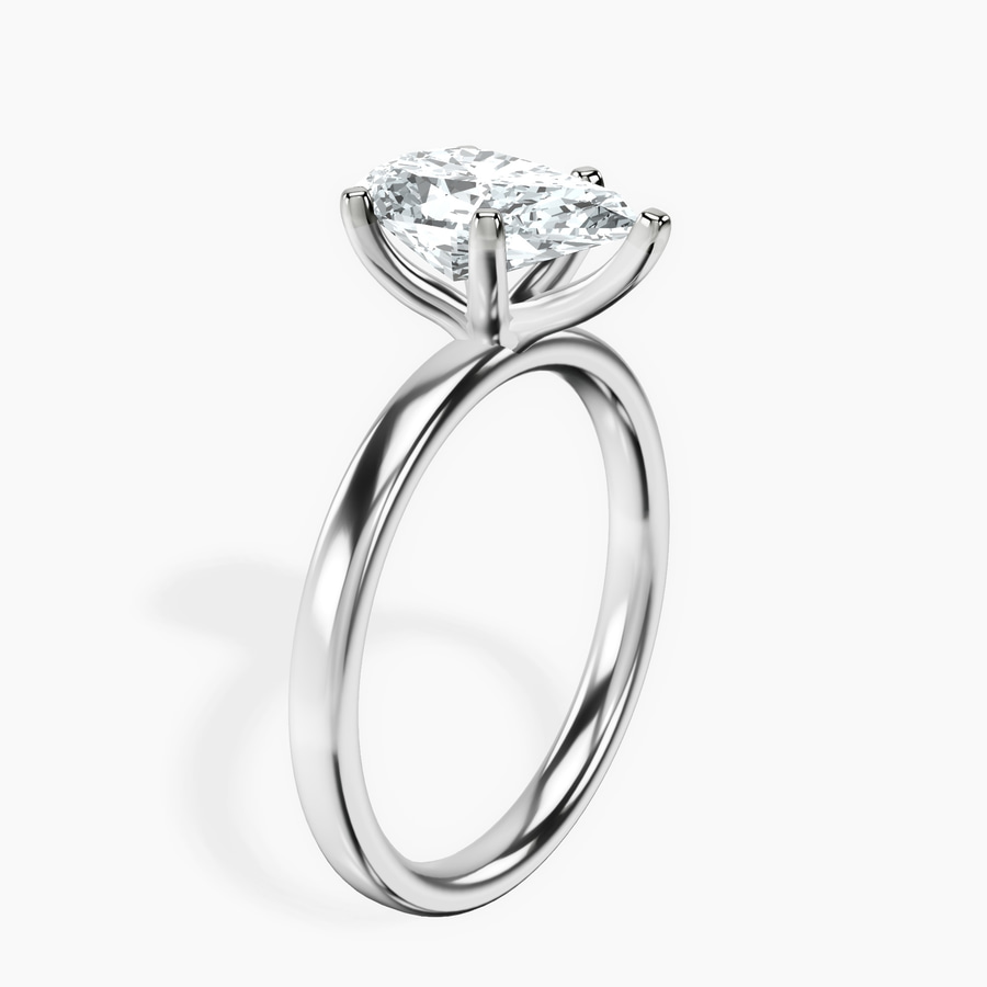 Platinum Four Prong Solitaire 2mm Lab Diamond Ring standing product image one