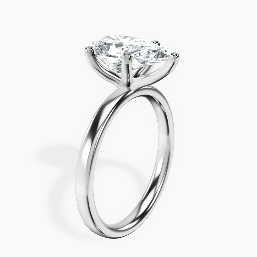 Platinum Four Prong Solitaire 2mm Lab Diamond Ring standing product image one