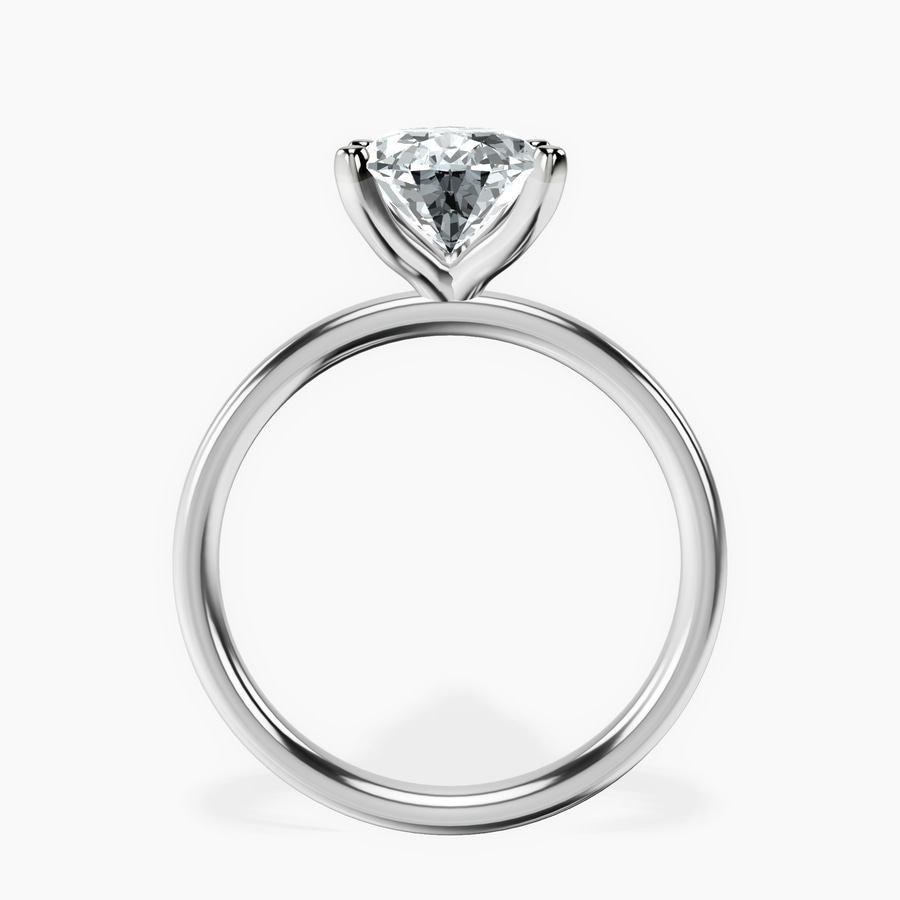 Platinum Four Prong Solitaire 2mm Lab Diamond Ring side right image one