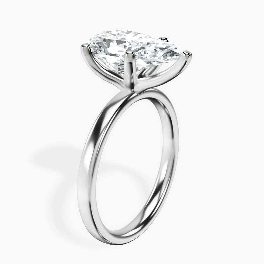 Platinum Four Prong Solitaire 2mm Lab Diamond Ring standing product image one