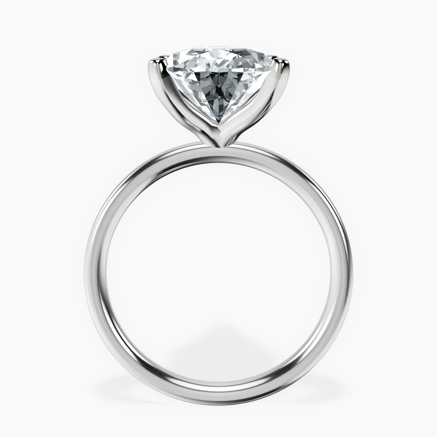 Platinum Four Prong Solitaire 2mm Lab Diamond Ring side right image one