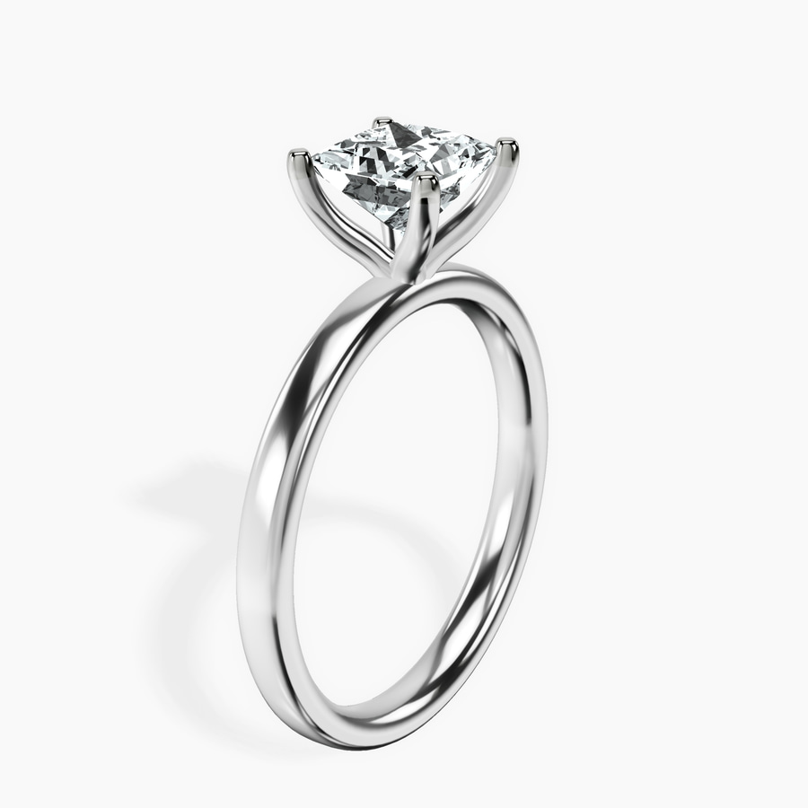 18kt White Gold Four Prong Solitaire 2mm Lab Diamond Ring standing product image one