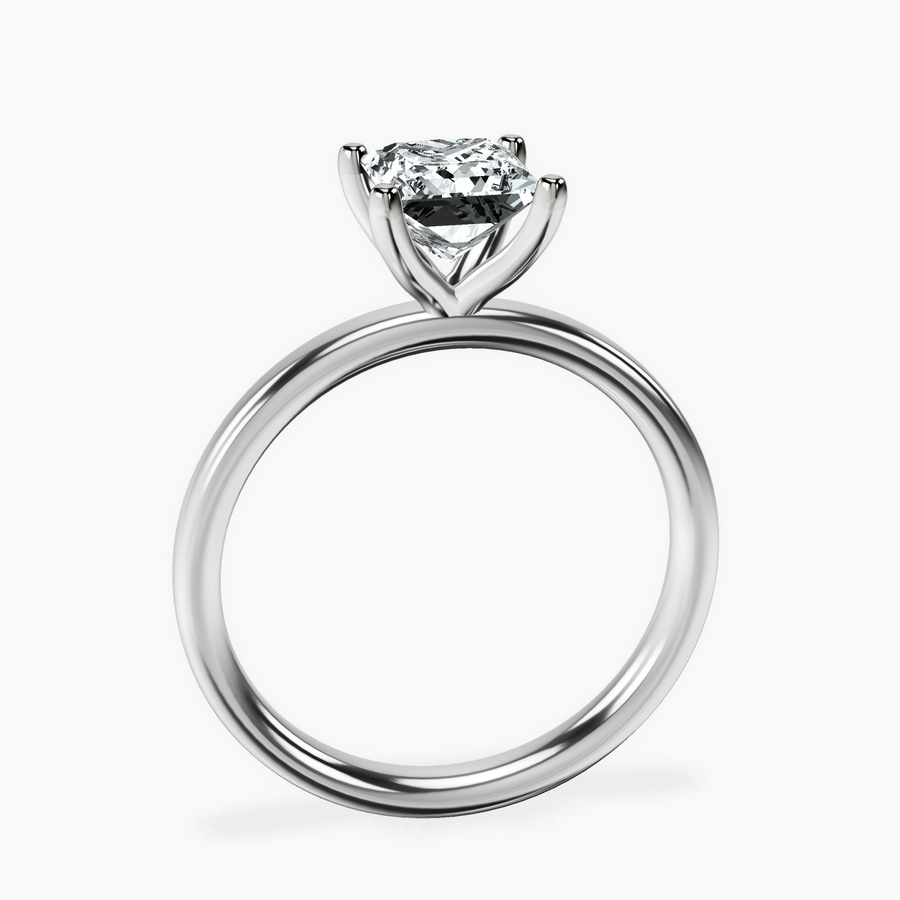 18kt White Gold Four Prong Solitaire 2mm Lab Diamond Ring side right image one