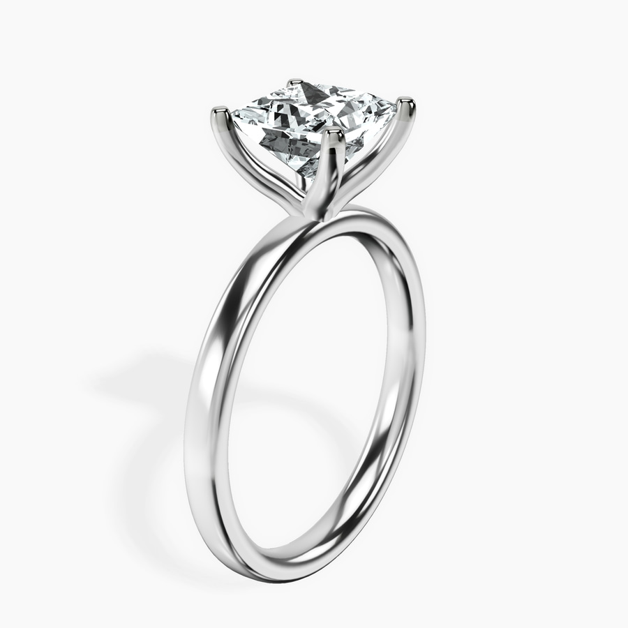 Platinum Four Prong Solitaire 2mm Lab Diamond Ring standing product image one