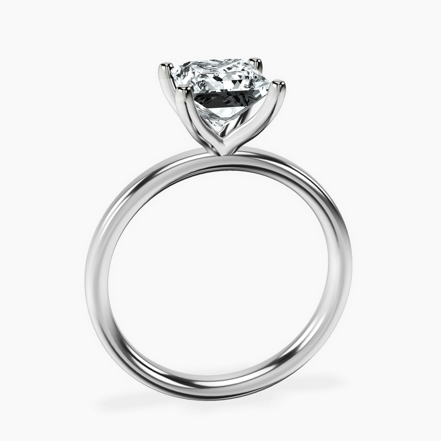 Platinum Four Prong Solitaire 2mm Lab Diamond Ring side right image one