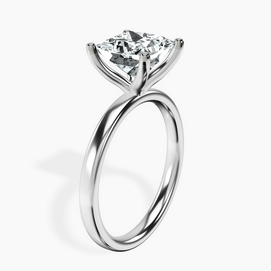 18kt White Gold Four Prong Solitaire 2mm Lab Diamond Ring standing product image one