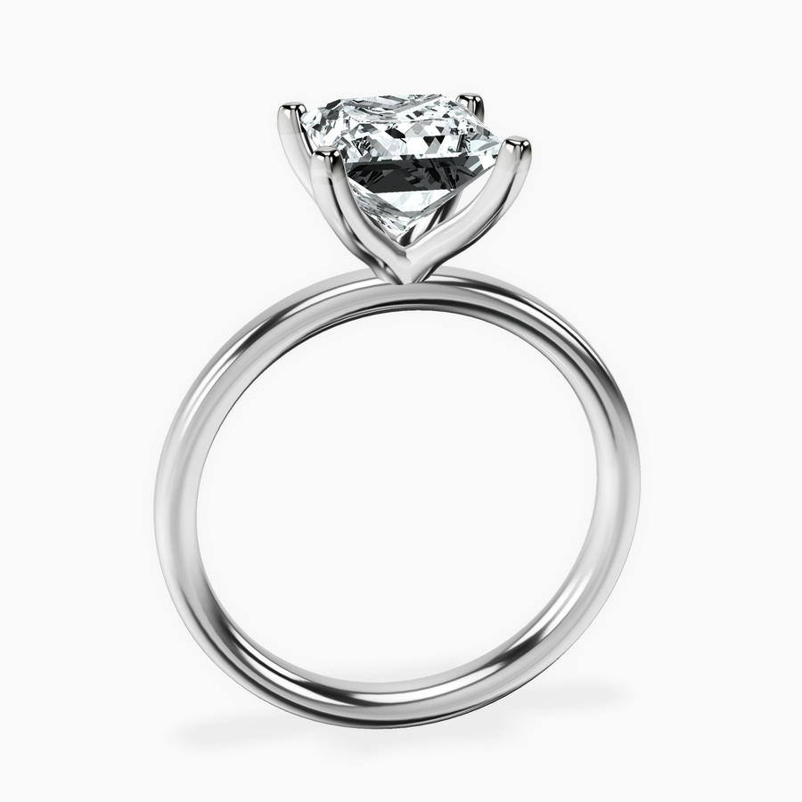 18kt White Gold Four Prong Solitaire 2mm Lab Diamond Ring side right image one