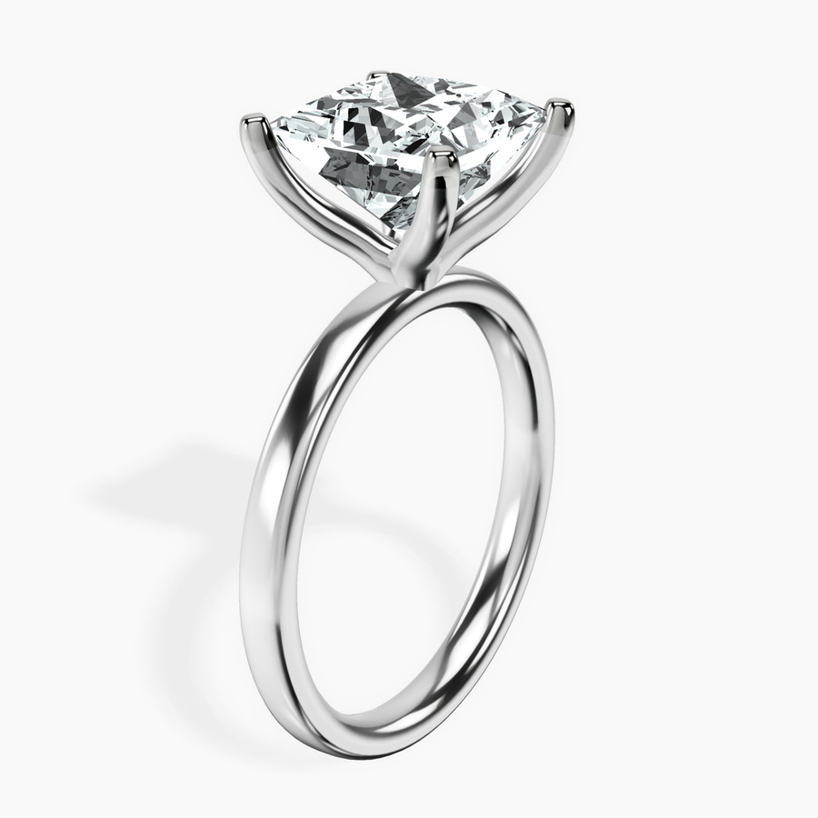 18kt White Gold Four Prong Solitaire 2mm Lab Diamond Ring standing product image one