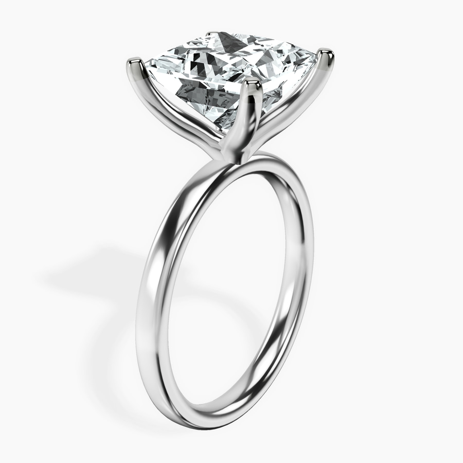 18kt White Gold Four Prong Solitaire 2mm Lab Diamond Ring standing product image one