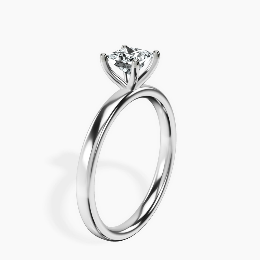 18kt White Gold Four Prong Solitaire 2mm Lab Diamond Ring standing product image one