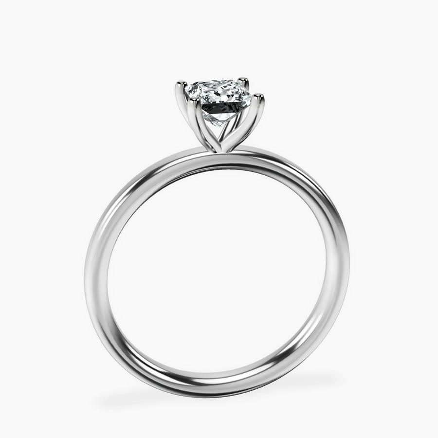 18kt White Gold Four Prong Solitaire 2mm Lab Diamond Ring side right image one