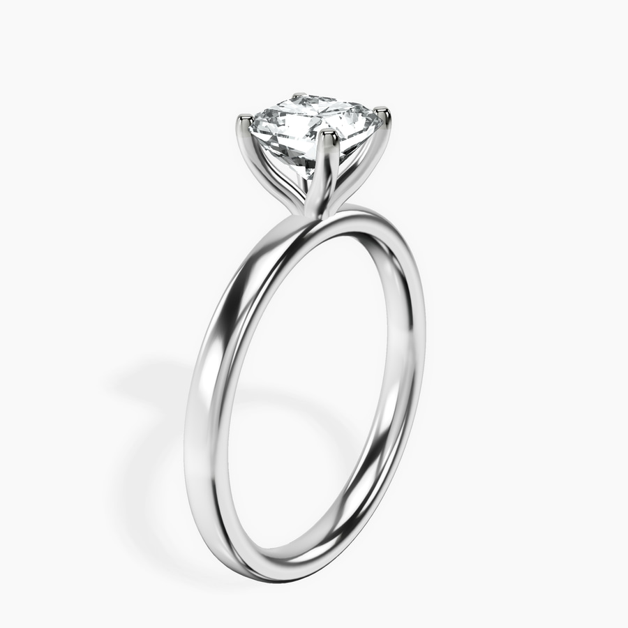 18kt White Gold Four Prong Solitaire 2mm Lab Diamond Ring standing product image one