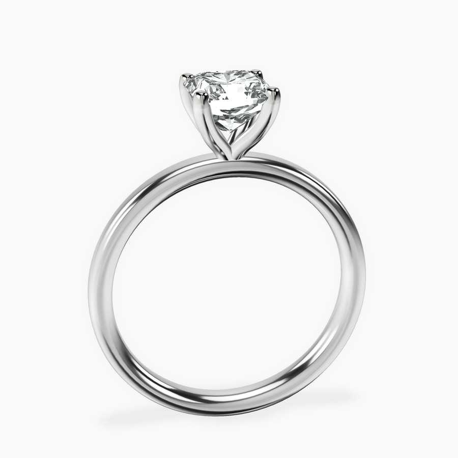 18kt White Gold Four Prong Solitaire 2mm Lab Diamond Ring side right image one