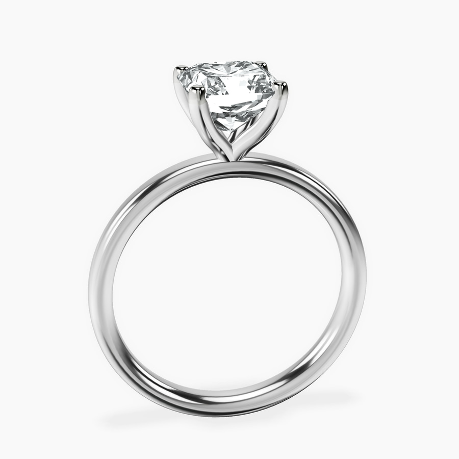 Platinum Four Prong Solitaire 2mm Lab Diamond Ring side right image one