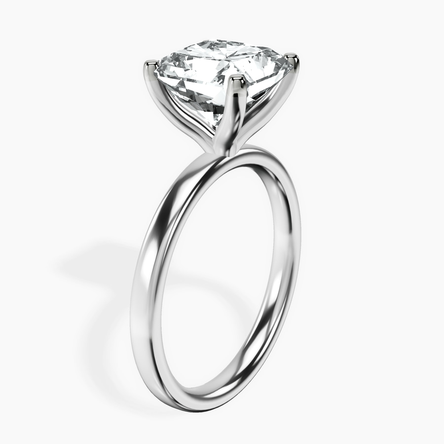 14kt White Gold Four Prong Solitaire 2mm Lab Diamond Ring standing product image one