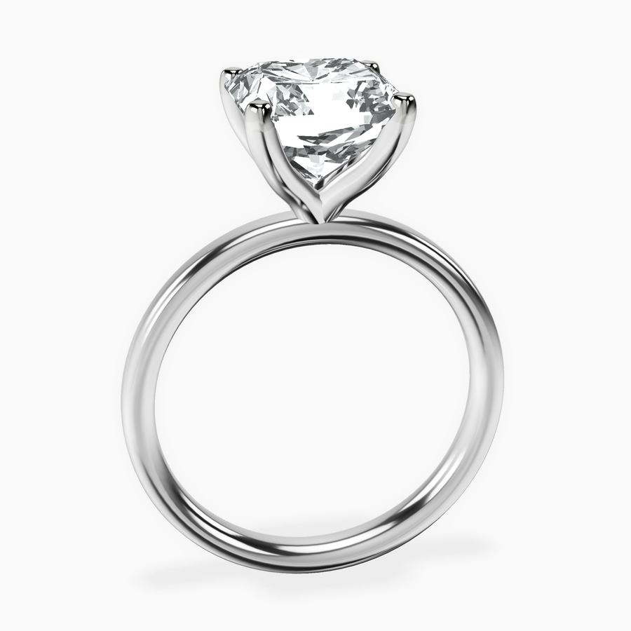 14kt White Gold Four Prong Solitaire 2mm Lab Diamond Ring side right image one