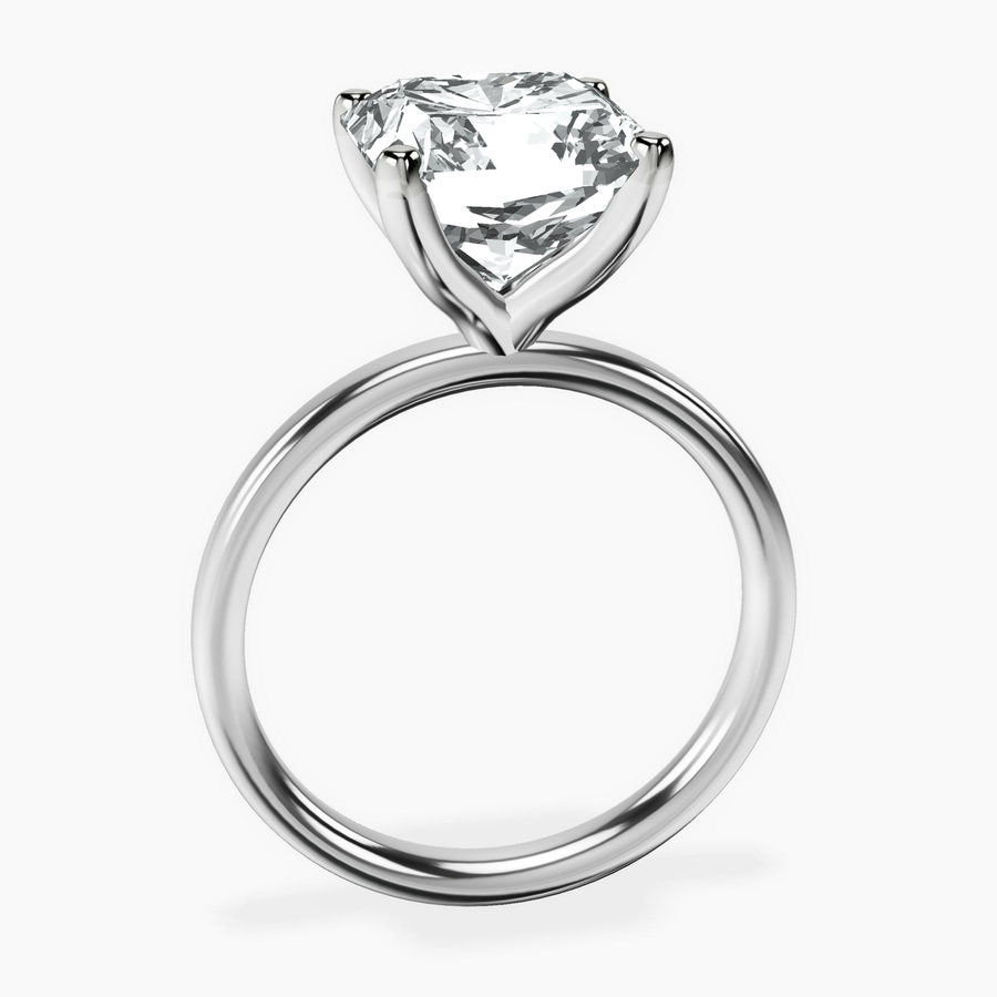 Platinum Four Prong Solitaire 2mm Lab Diamond Ring side right image one