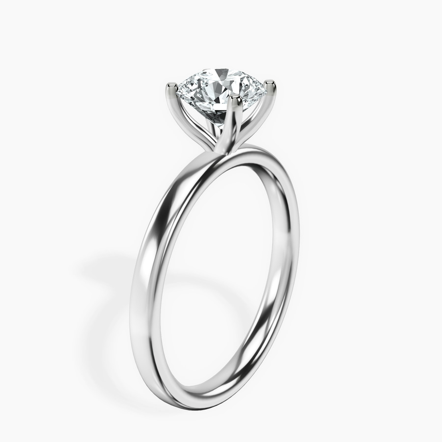 14kt White Gold Four Prong Solitaire 2mm Lab Diamond Ring standing product image one