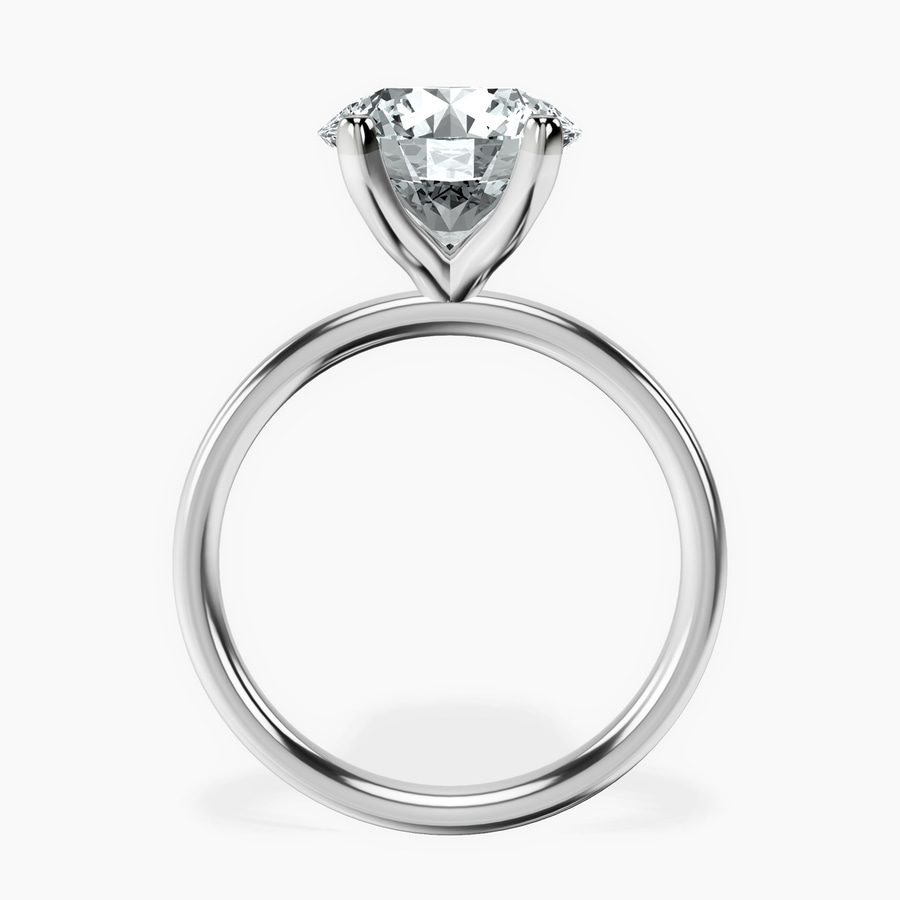 18kt White Gold Four Prong Solitaire 2mm Lab Diamond Ring side right image one