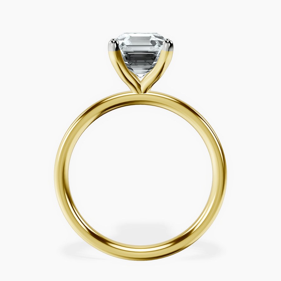 18kt Yellow Gold Four Prong Solitaire 2mm Lab Diamond Ring side right image one
