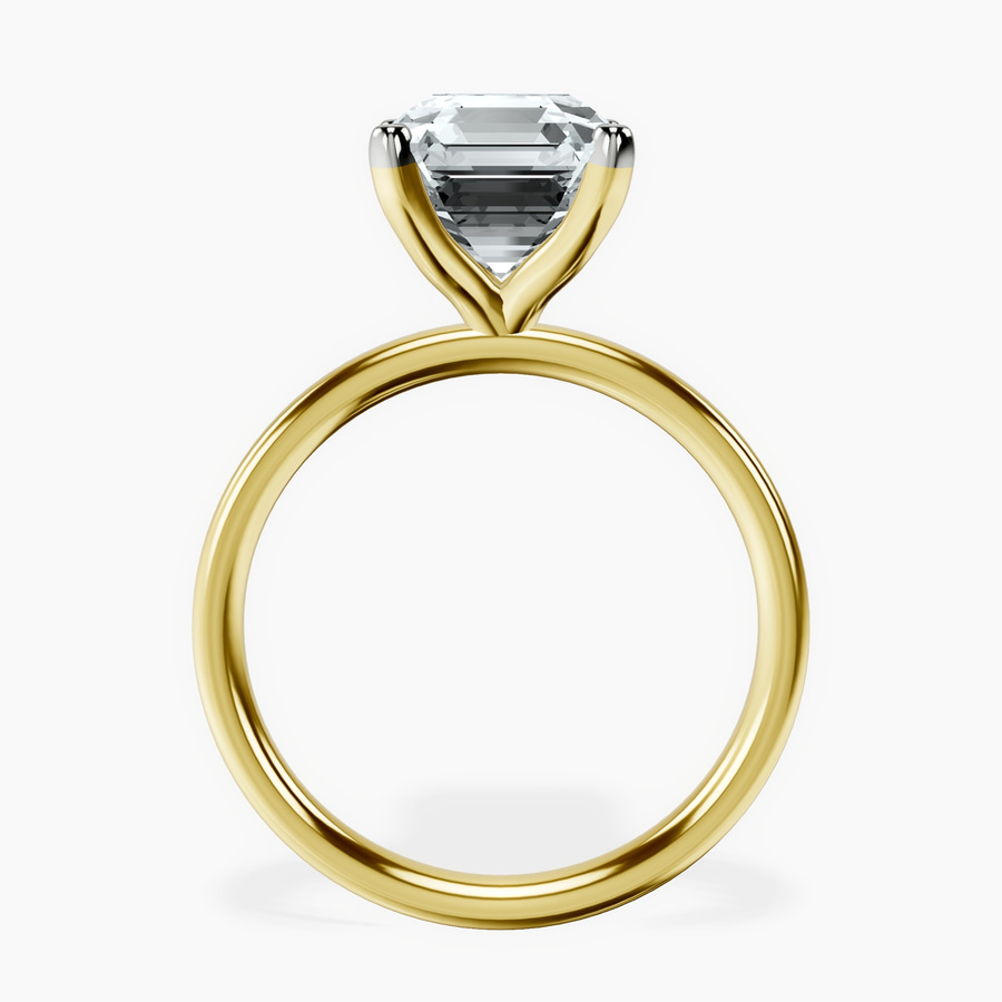 18kt Yellow Gold Four Prong Solitaire 2mm Lab Diamond Ring side right image one
