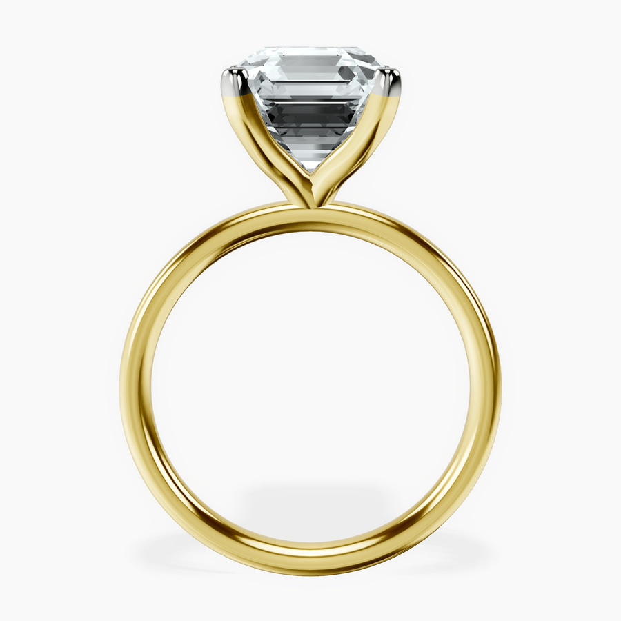 18kt Yellow Gold Four Prong Solitaire 2mm Lab Diamond Ring side right image one