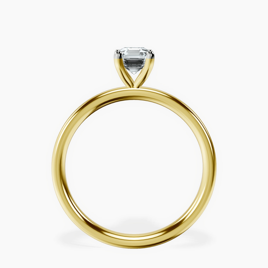 10ct Yellow Gold Four Prong Solitaire 2mm Lab Diamond Ring side right image one