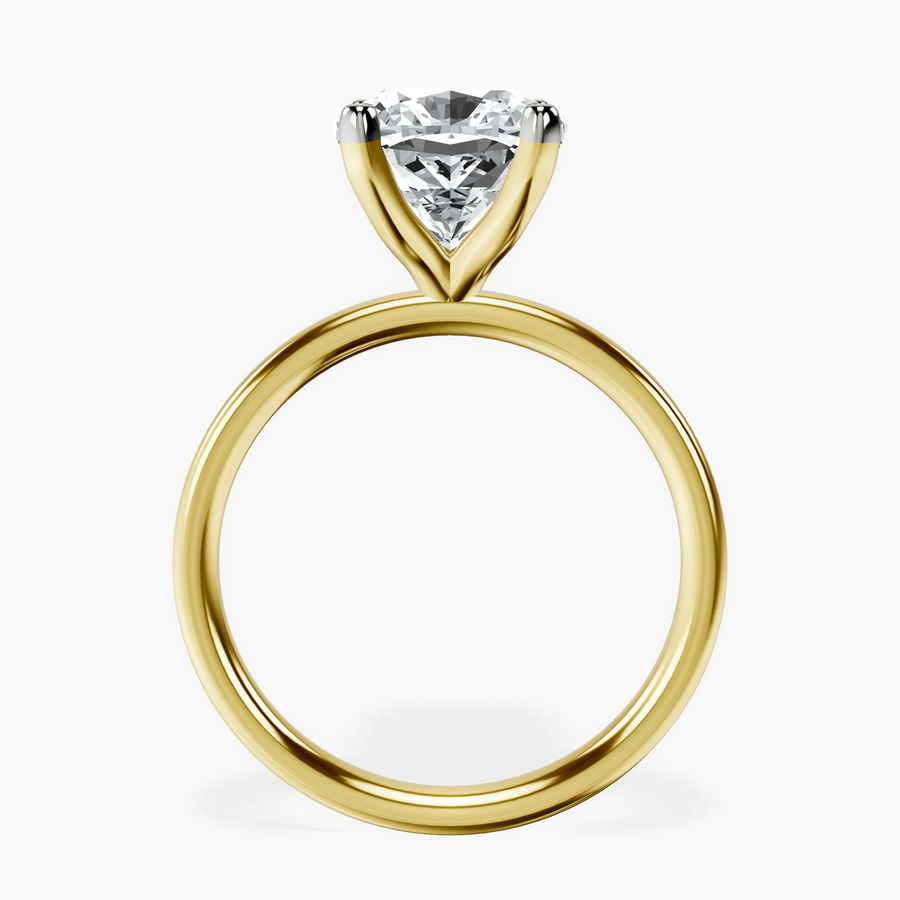 10kt Yellow Gold Four Prong Solitaire 2mm Lab Diamond Ring side right image one