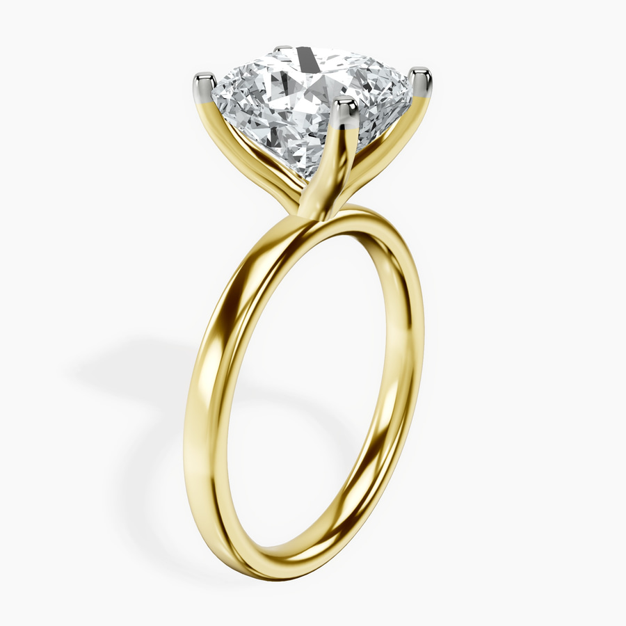 10kt Yellow Gold Four Prong Solitaire 2mm Lab Diamond Ring standing product image one