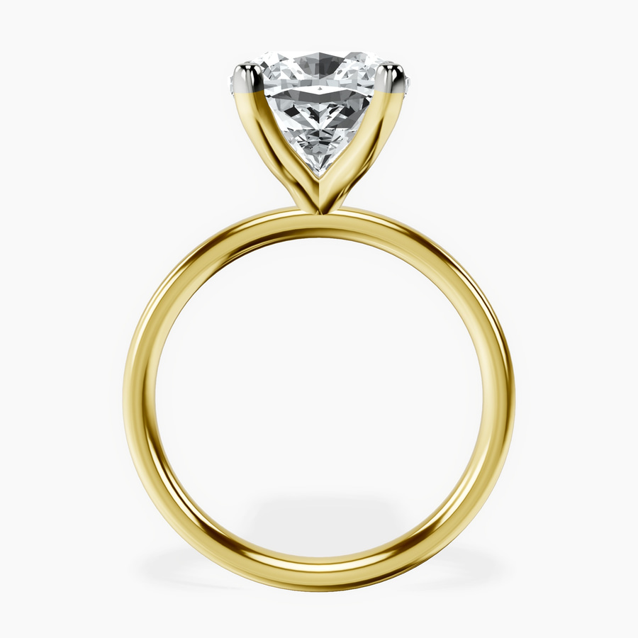 10kt Yellow Gold Four Prong Solitaire 2mm Lab Diamond Ring side right image one