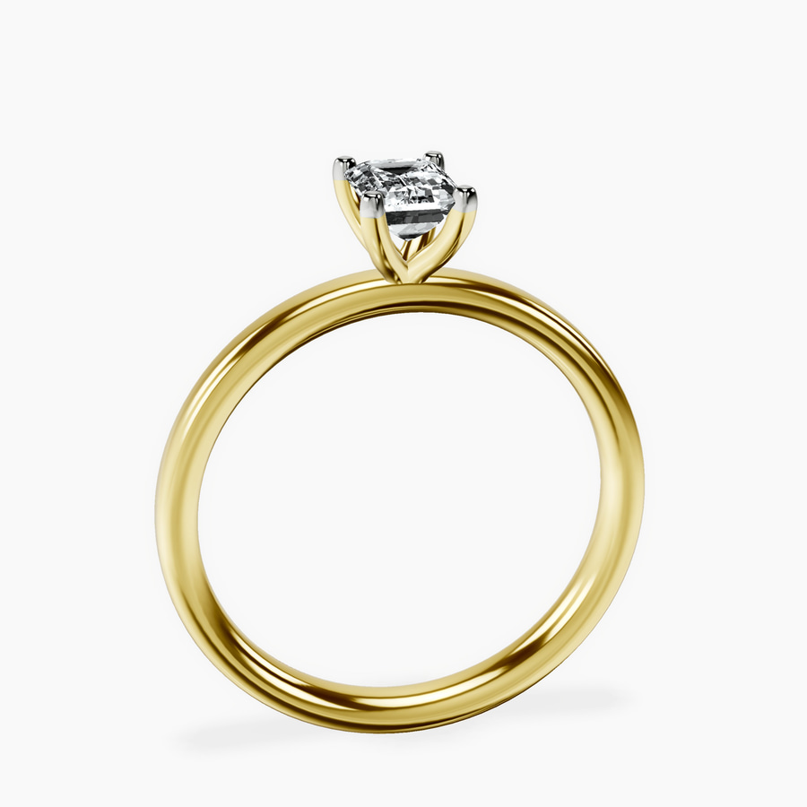 18kt Yellow Gold Four Prong Solitaire 2mm Lab Diamond Ring side right image one