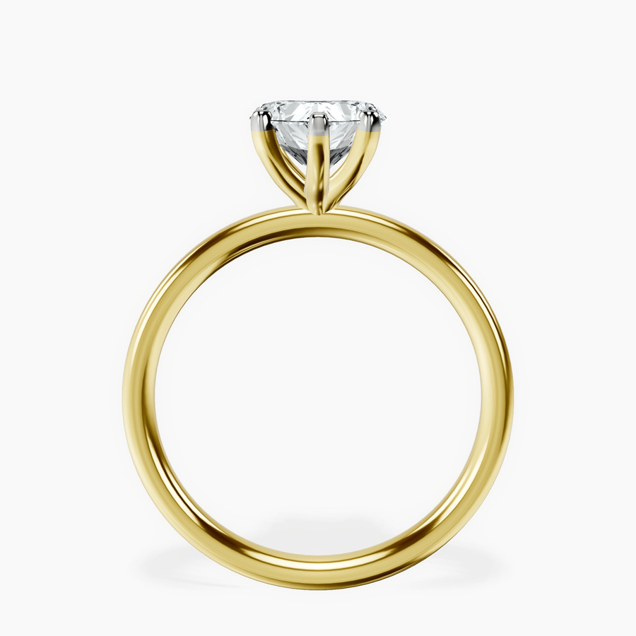 14kt Yellow Gold Four Prong Solitaire 2mm Lab Diamond Ring side right image one