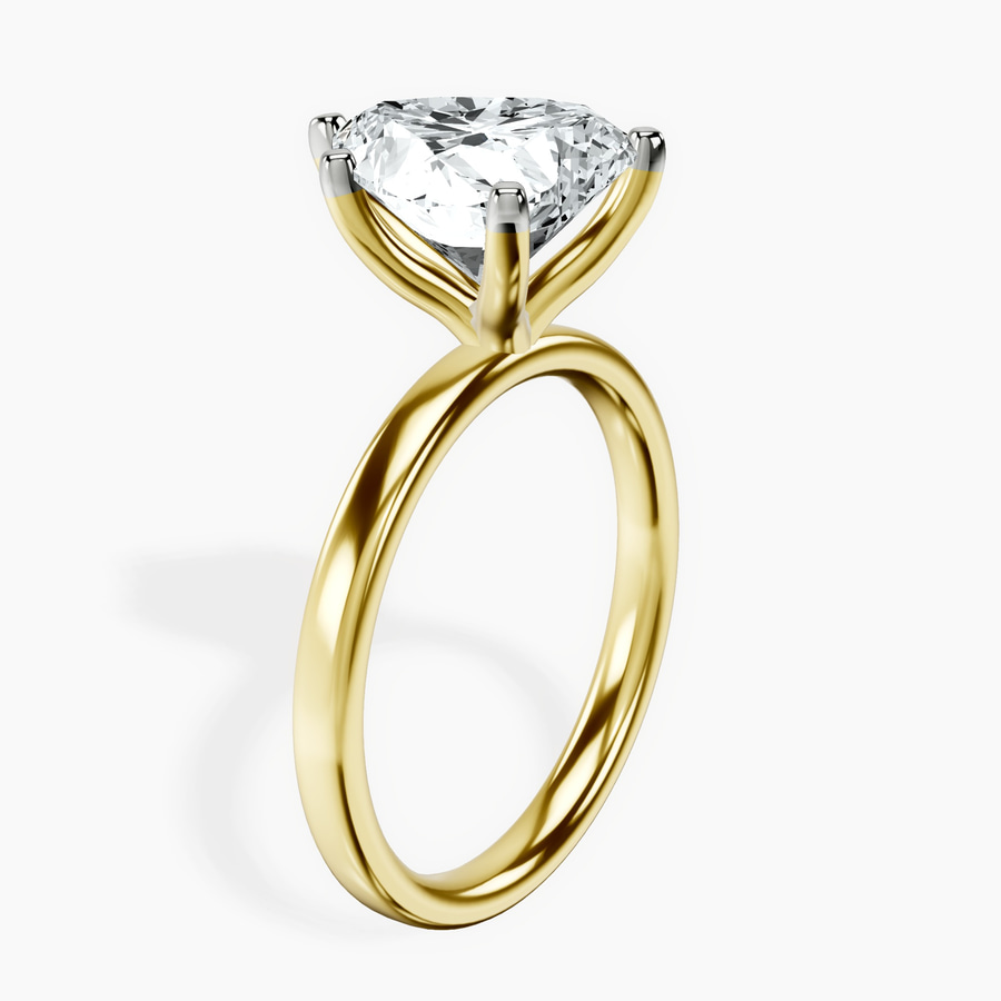 10kt Yellow Gold Four Prong Solitaire 2mm Lab Diamond Ring standing product image one