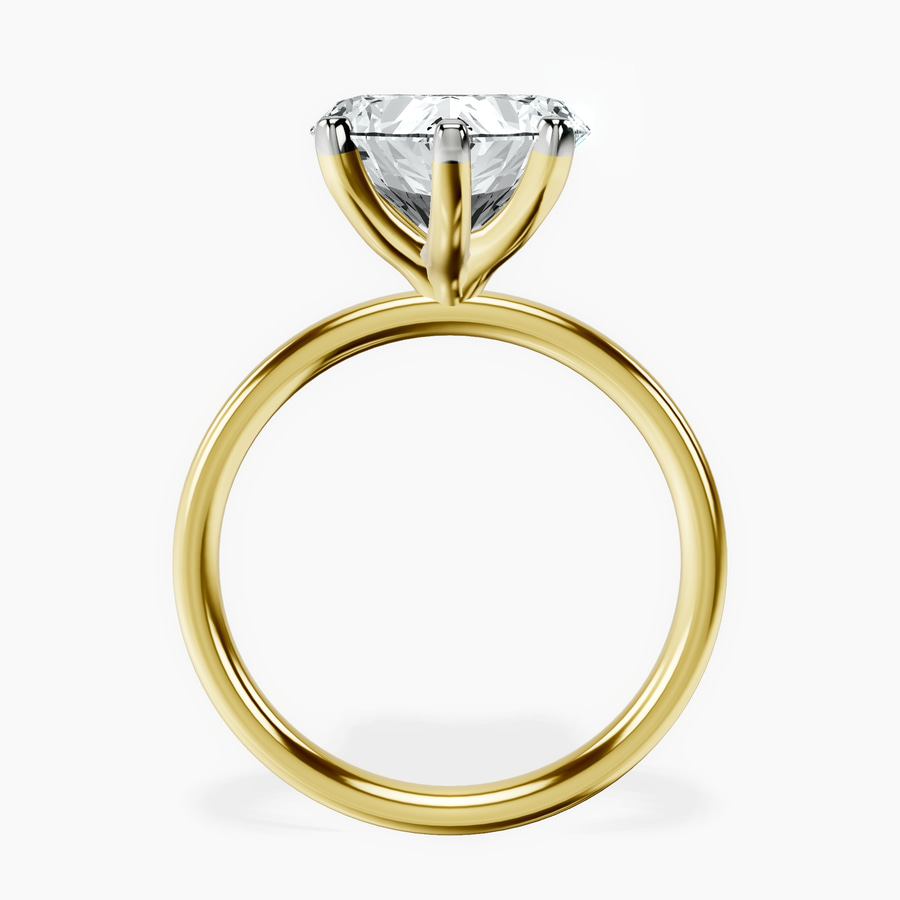 10kt Yellow Gold Four Prong Solitaire 2mm Lab Diamond Ring side right image one