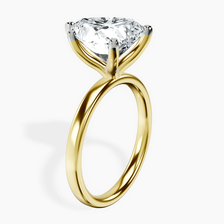 18kt Yellow Gold Four Prong Solitaire 2mm Lab Diamond Ring standing product image one
