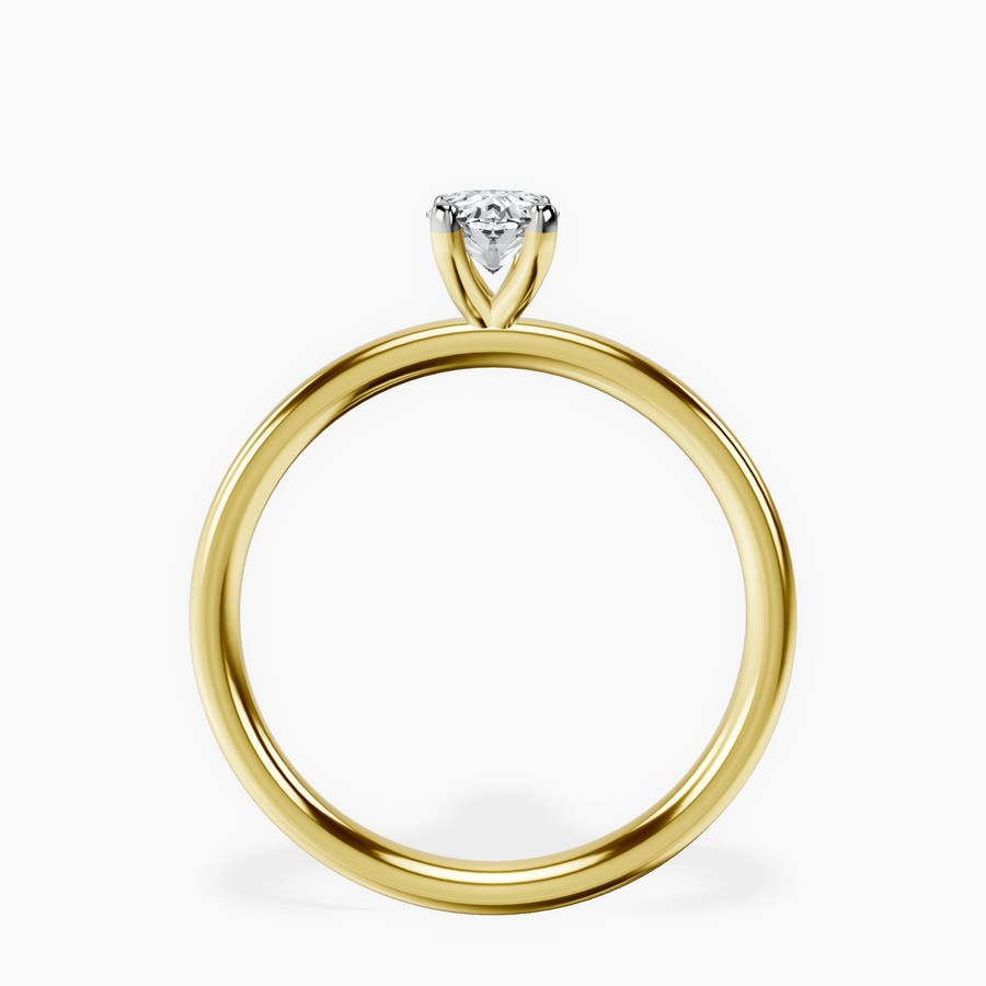 10kt Yellow Gold Four Prong Solitaire 2mm Lab Diamond Ring side right image one