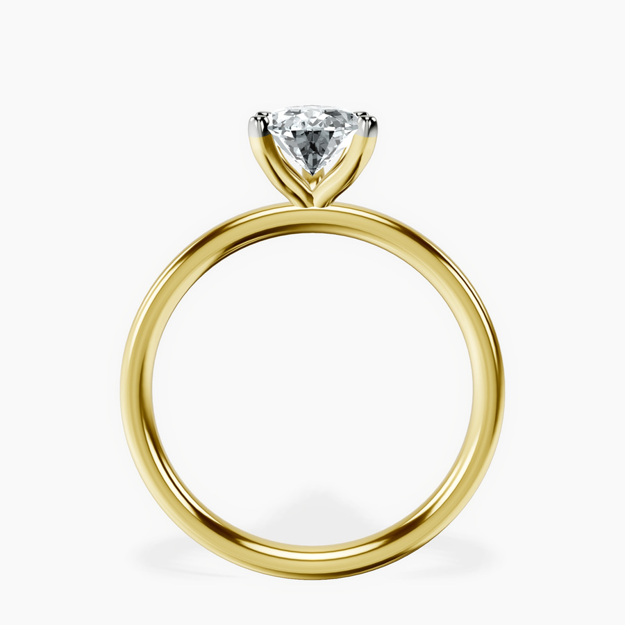 18kt Yellow Gold Four Prong Solitaire 2mm Lab Diamond Ring side right image one