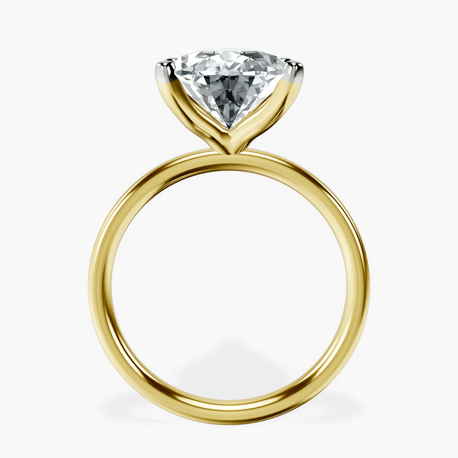 10kt Yellow Gold Four Prong Solitaire 2mm Lab Diamond Ring side right image one