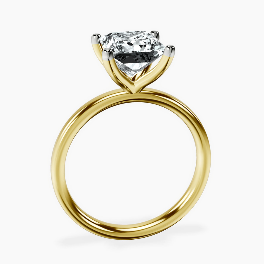 10kt Yellow Gold Four Prong Solitaire 2mm Lab Diamond Ring side right image one