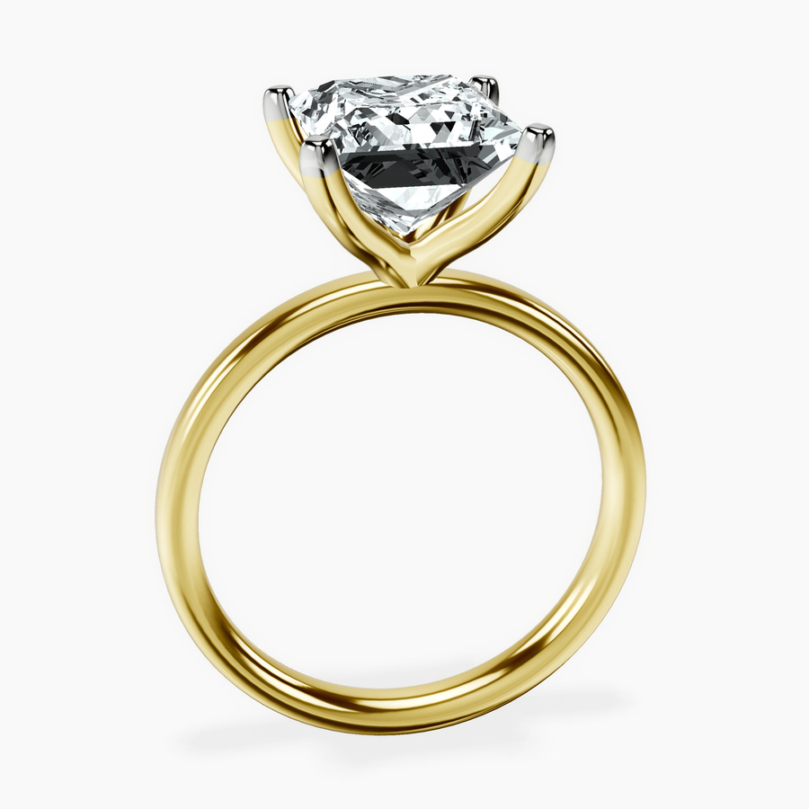 14kt Yellow Gold Four Prong Solitaire 2mm Lab Diamond Ring side right image one