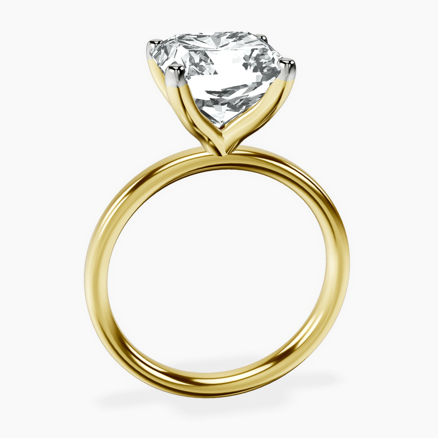 14kt Yellow Gold Four Prong Solitaire 2mm Lab Diamond Ring side right image one