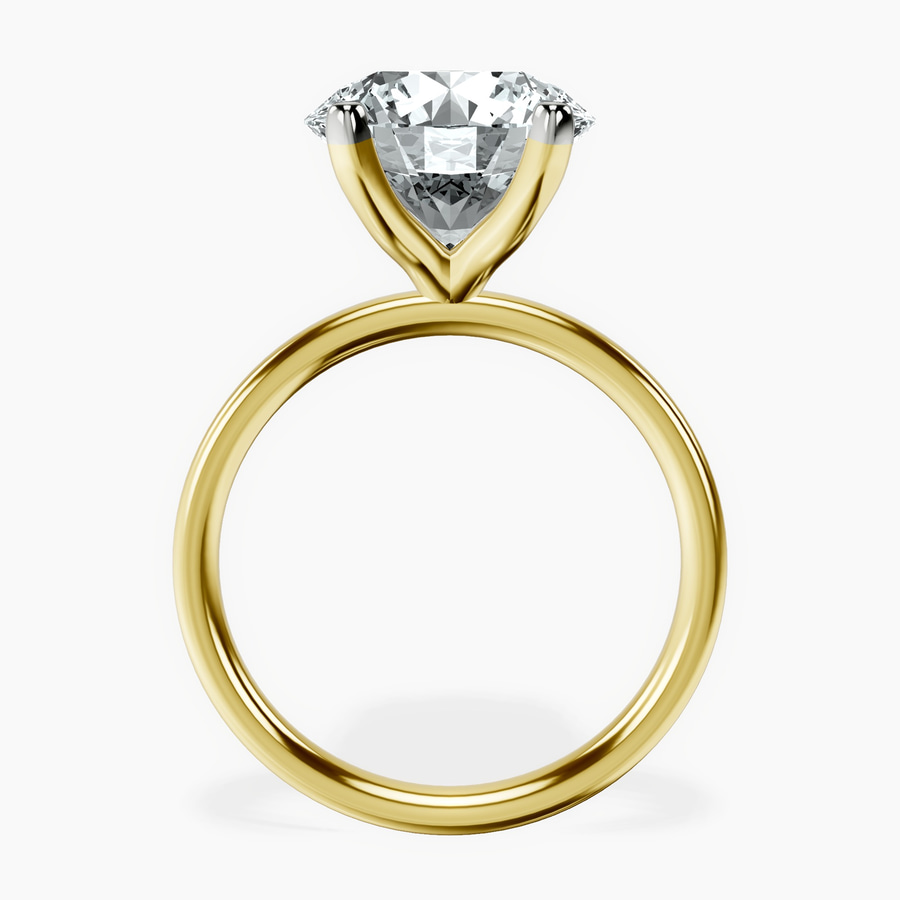 14kt Yellow Gold Four Prong Solitaire 2mm Lab Diamond Ring side right image one