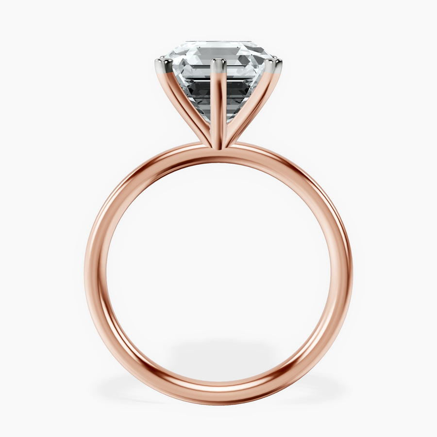 18kt Rose Gold Six Prong Solitaire 2mm Lab Diamond Ring side right image one