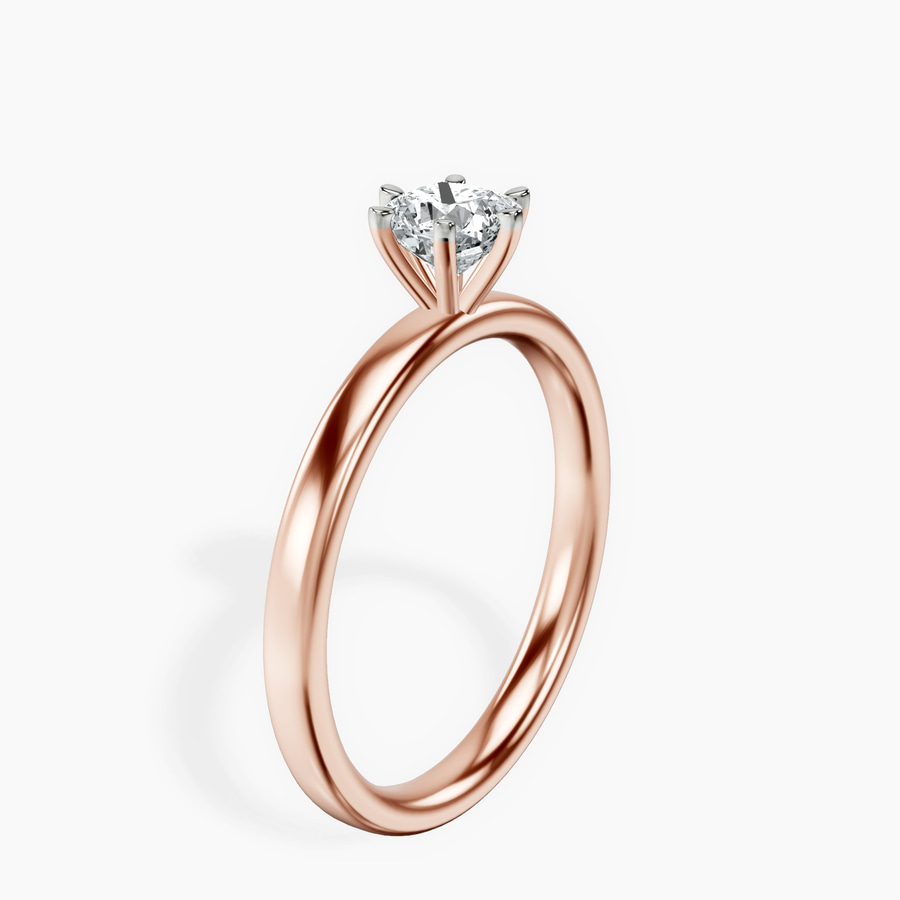 14ct Rose Gold Six Prong Solitaire 2mm Lab Diamond Ring standing product image one