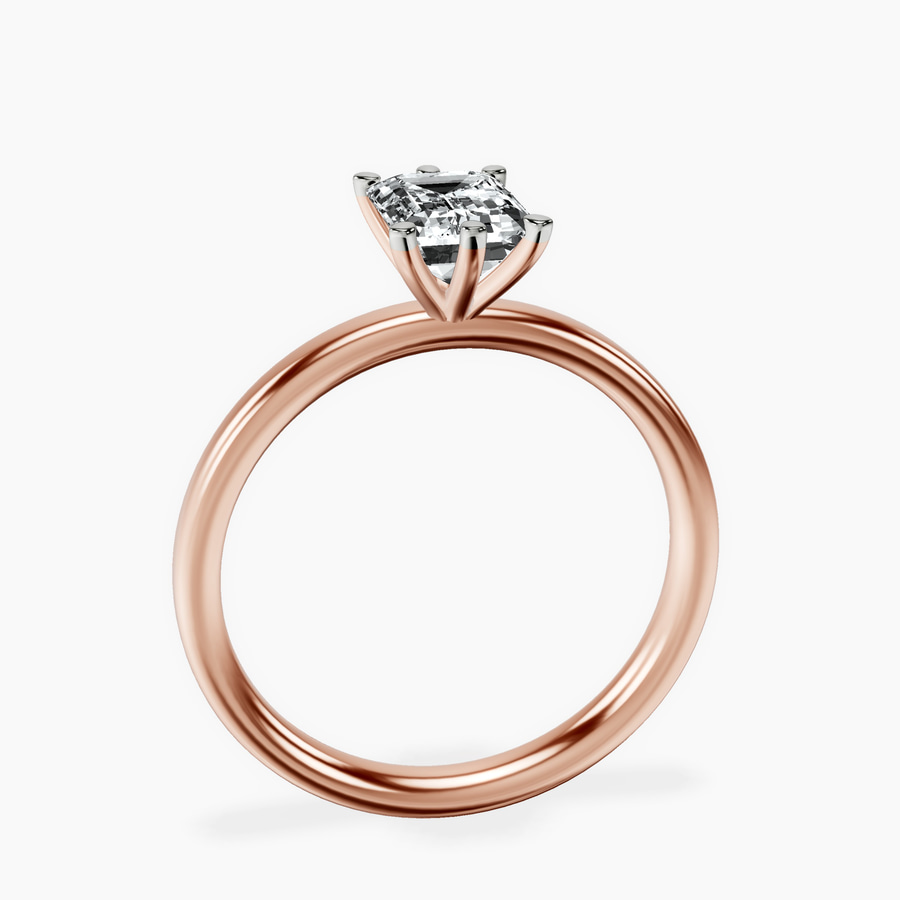 14kt Rose Gold Six Prong Solitaire 2mm Lab Diamond Ring side right image one