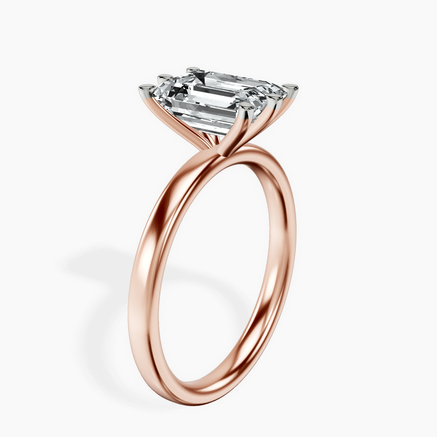 10ct Rose Gold Six Prong Solitaire 2mm Lab Diamond Ring standing product image one